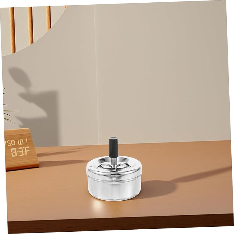 Windproof Smokeless Metal Ashtray Covered Design Indoor Outdoor Use - Image 4